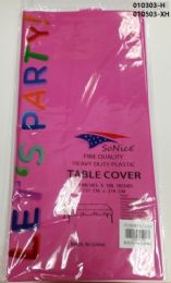48 Wholesale Heavy Duty Plastic Table Cover In Hot Pink