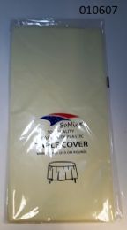 144 Pieces Heavy Duty Plastic Table Cover In Ivory 54x108 - Table Cloth