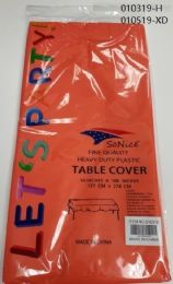 144 Pieces Heavy Duty Plastic Table Cover In Orange 54x108 - Table Cloth