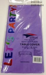 48 Pieces Heavy Duty Plastic Table Cover In Purple - Table Cloth