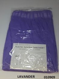 72 Wholesale Pleated Plastic Table Skirt 29x14 In Lavender