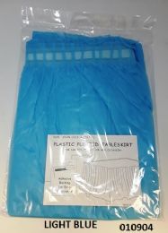 72 Wholesale Pleated Plastic Table Skirt 29x14 In Light Blue