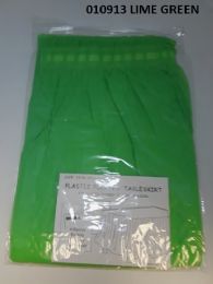 72 Wholesale Pleated Plastic Table Skirt 29x14 In Lime Green
