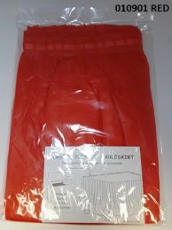 72 Wholesale Pleated Plastic Table Skirt 29x14 In Red
