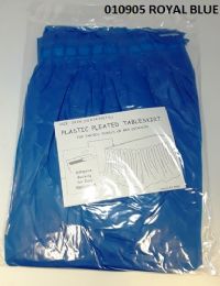 72 Wholesale Pleated Plastic Table Skirt 29x14 In Royal Blue