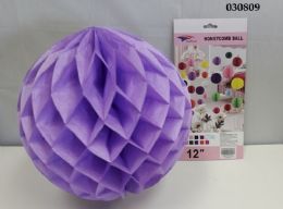 120 Pieces Honey Comb Ball 12" In Lavender - Party Favors