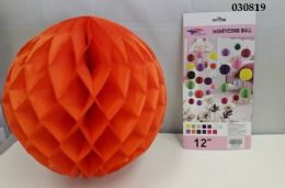 120 Pieces Honey Comb Ball 12" In Lime Orange - Party Favors