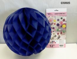 120 Pieces Honey Comb Ball 12" In Royal Blue - Party Favors