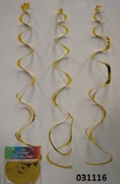60 Pieces Foil Swirls In Gold - Party Favors