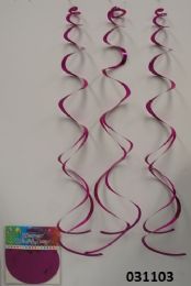60 Pieces Foil Swirls In Hot Pink - Party Favors