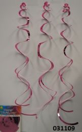60 Pieces Foil Swirls In Light Pink - Party Favors