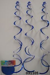 60 Pieces Foil Swirls In Royal Blue - Party Favors