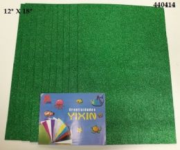 24 Wholesale Eva Foam With Glitter 12x18 10 Sheets In Emerald