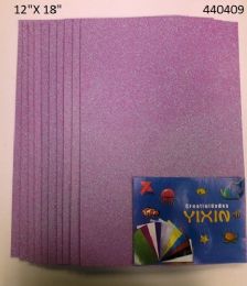 24 Wholesale Eva Foam With Glitter 12x18 10 Sheets In Lavender
