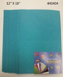 24 Wholesale Eva Foam With Glitter 12x18 10 Sheets In Light Blue