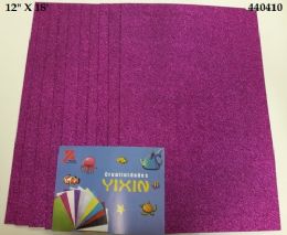 24 Wholesale Eva Foam With Glitter 12x18 10 Sheets In Purple