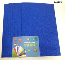 24 Wholesale Eva Foam With Glitter 12x18 10 Sheets In Royal Blue