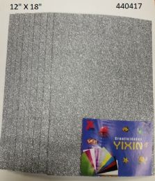 24 Wholesale Eva Foam With Glitter 12x18 10 Sheets In Silver