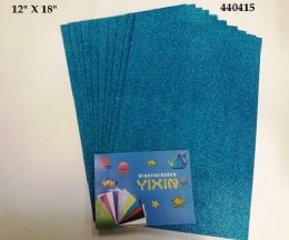 24 Wholesale Eva Foam With Glitter 12x18 10 Sheets In Torquoise