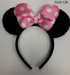 240 Wholesale Ear Head Band In Minnie Mouse Light Pink