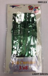 48 Pieces Foil Curtain In Apple Green Size 3x8 - Hanging Decorations & Cut Out