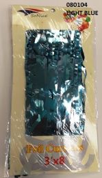 48 Pieces Foil Curtain In Light Blue Size 3x8 - Party Favors