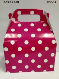 360 Pieces Candy Box 6.5x8x4 In Hot Pink Polka Dot - Party Favors