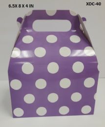 360 Pieces Candy Box 6.5x8x4 In Lavender Polka Dot - Party Favors