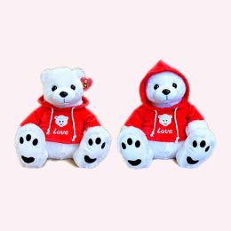 16" Polar Bear W/red Hood Jacket - Valentines