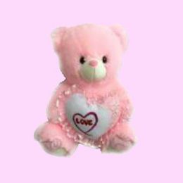 15" Pink Bear W/'love' Heart Pillow - Valentines