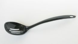 144 Wholesale Black Slotted Spoon