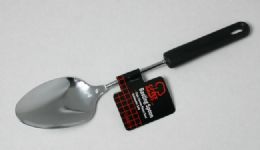 144 Wholesale Basting Spoon Promo Ss Black