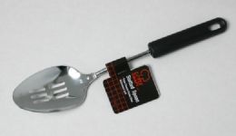 144 Wholesale Slotted Spoon Promo Ss Black