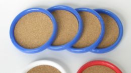 144 Wholesale Cork Coaster Plastic Frame 4pc