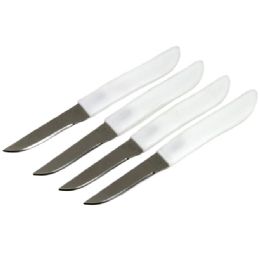 144 Wholesale Paring Knives White Handle 4pc