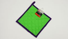 72 Pieces Pot Holder - Green w/purple - Oven Mits & Pot Holders