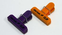 144 Bulk Bag ClipS-Orange/purple 2pc.