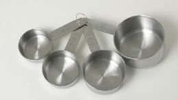36 Units of Measuring Cups 4 Piece., Stainless Steel - Measuring Cups and Spoons