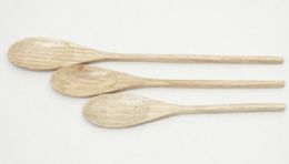 144 Wholesale Wooden Spoons Solid 3pc.