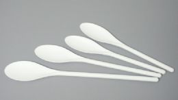 144 Wholesale Poly Spoons White 4pc.