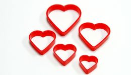 144 Wholesale Cookie Cutter - Hearts 5 Pc.