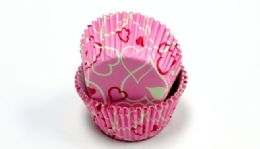 144 Wholesale Baking CupS- Hearts,pink 50ct.