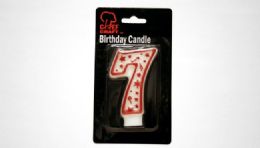 144 Pieces Numeral Candle #7- Red Outline - Birthday Candles