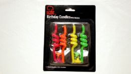 144 Pieces Swirl Candles W/ Holders, 4 pc - Birthday Candles