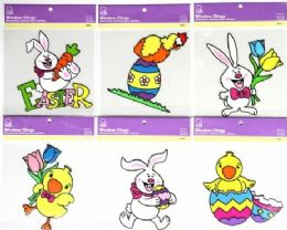 144 Wholesale Easter Window Pvc Cling