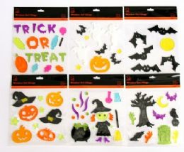 144 Wholesale Halloween Window Gel Clings