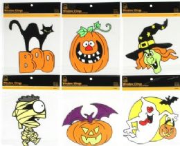 144 Wholesale Halloween Window Pvc Cling