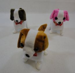 24 Wholesale Barking And Walking Dog [colored Ears And Tail/bow Tie Collar]