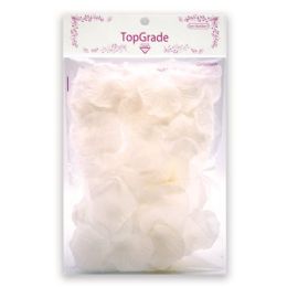 144 Pieces Satin Rose Petal White - Valentine Cut Out's Decoration