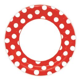 96 Pieces Nine Inch Eight Count Paper Plate Red - Valentine Decorations